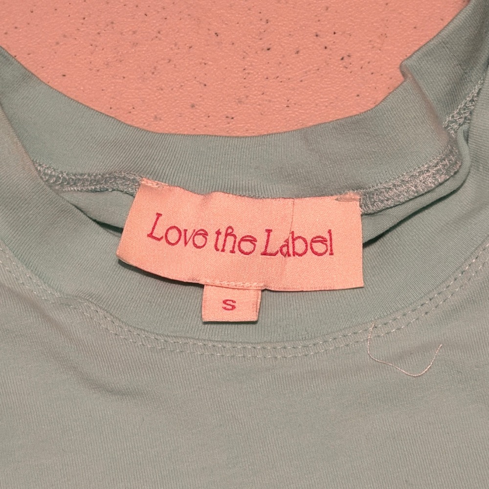 Love the Label Puff Sleeve T-Shirt Womens Small Mint Green Short Balloon Sleeve - Picture 7 of 9